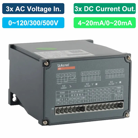 3 phase voltage transducer 4 20ma