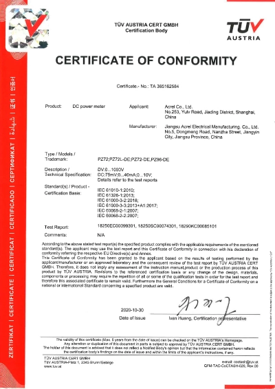 iec for pz72 series dc meter